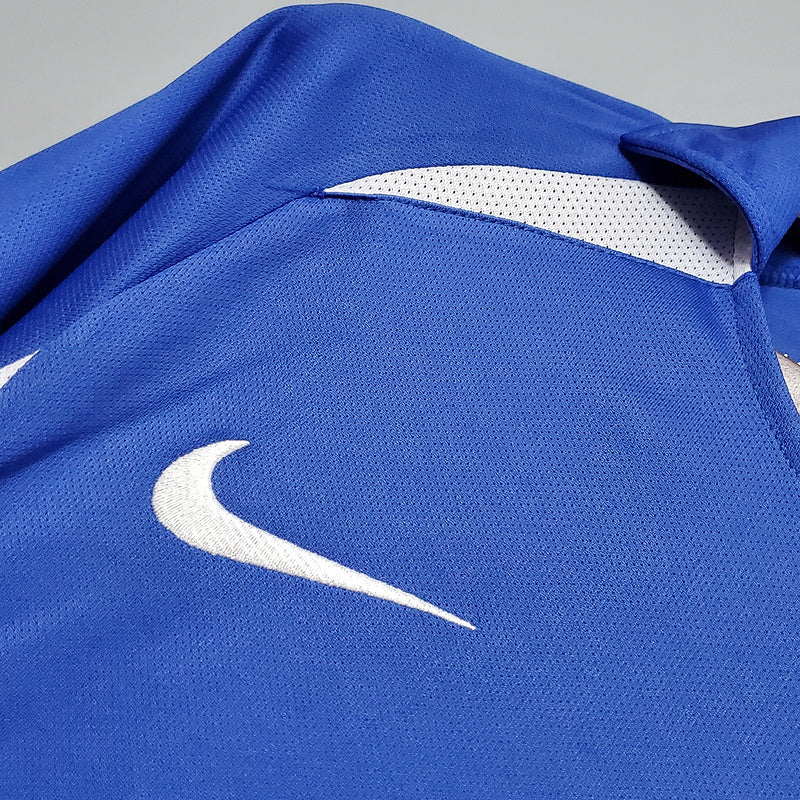 Camisa Seleção Brasileira Away 2002 - Nike Retrô Masculina - Azul/Branca